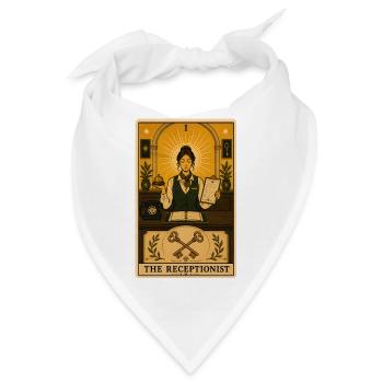 Rezeptionistin | Empfang Tarot - Bandana - Weiß - Vorne