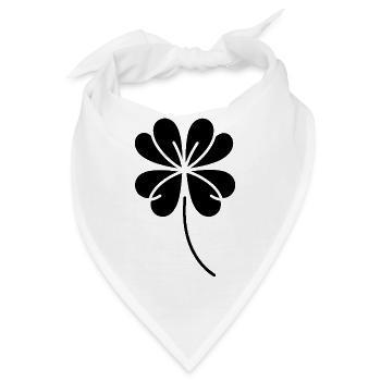 Kleeblatt Silhouette Irisches Glückssymbol - Bandana - Weiß - Vorne