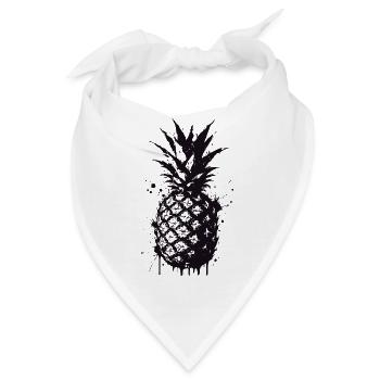 Pineapple Splash Black - Bandana - Weiß - Vorne