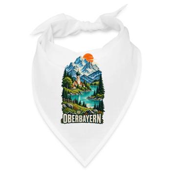Oberbayern Alpenidylle mit Bergsee - Bandana - Weiß - Vorne