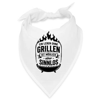 Ein Leben ohne Grillen ist möglich aber sinnlos - Bandana - Weiß - Vorne