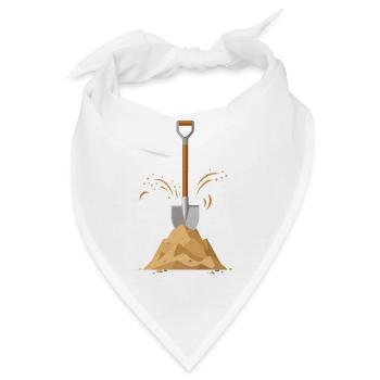 Schaufel im Sandhügel - Bandana - Weiß - Vorne