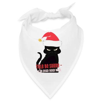 Freche Weihnachtskatze Yule Be Sorry Gedankenleser - Bandana - Weiß - Vorne