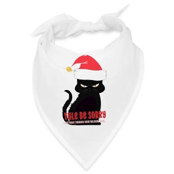 Weihnachtskatze Sarkastischer Humor Yule Entschuldigung - Bandana - Weiß - Vorne