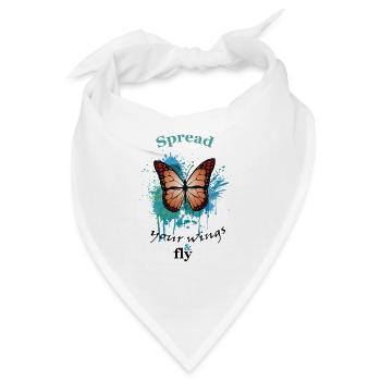 Schmetterlingsflügel: Abheben und träumen - Bandana - Weiß - Vorne