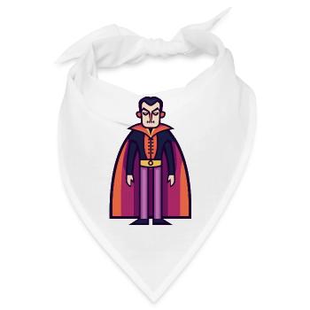 Vampir mit Umhang Halloween Symbol - Bandana - Weiß - Vorne
