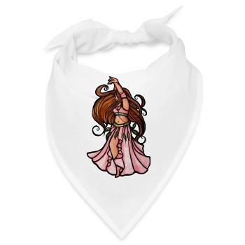 Boho-Tänzer im pinken Kleid - Bandana - Weiß - Vorne