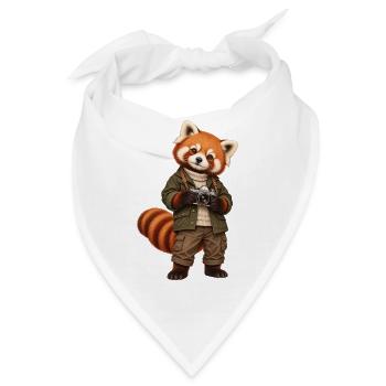 Red Panda Fotograf mit Kamera - Bandana - Weiß - Vorne