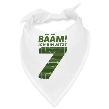 7. Geburtstag Sieben Fußball - Bandana - Weiß - Vorne