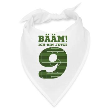 9. Geburtstag Geschenk Fußball Neun Jahre - Bandana - Weiß - Vorne