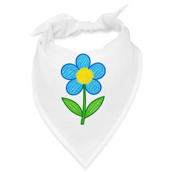 Niedliche Blume – Handgezeichnetes Blumendesign - Bandana - Weiß - Vorne