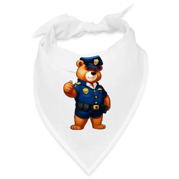 Bären Polizei - Bandana - Weiß - Vorne