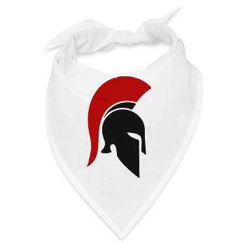 Spartanischer Rotplume Helm - Bandana - Weiß - Vorne
