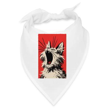 müdes Kätzchen - Bandana - Weiß - Vorne