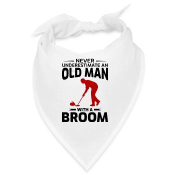 Alter Mann Curling Winter Eissport Papa Opa - Bandana - Weiß - Vorne