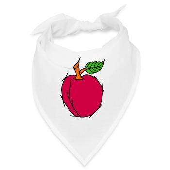 Pflaume Frucht Obst - Bandana - Weiß - Vorne