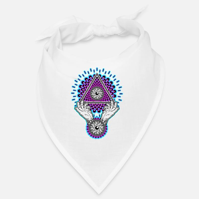 Neon Illuminati Pyramid 23 with Aura, Black Light Bandana