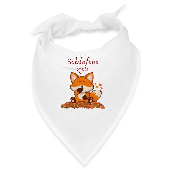 Fuchs, Schlafenszeit - Bandana - Weiß - Vorne