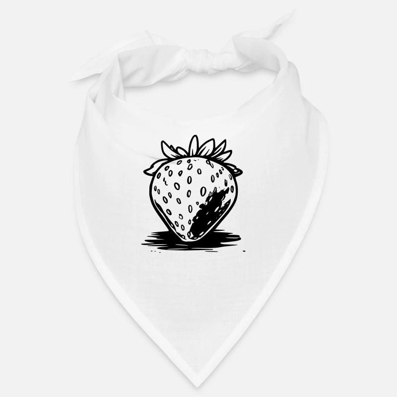 Fraise style bande dessinée noir et blanc Bandana
