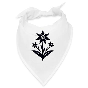Edelweiß / Blume - Bandana - Weiß - Vorne
