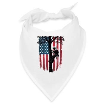 Baumpfleger Flagge Wald Holzfäller Geschenk - Bandana - Weiß - Vorne