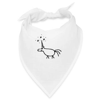 Strichmännchen Einhorn lustiges unicorn Bild Fun - Bandana - Weiß - Vorne