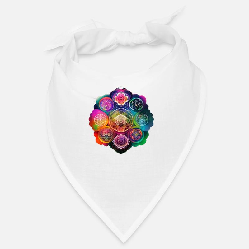 Blume des Lebens - Bandana - Weiß