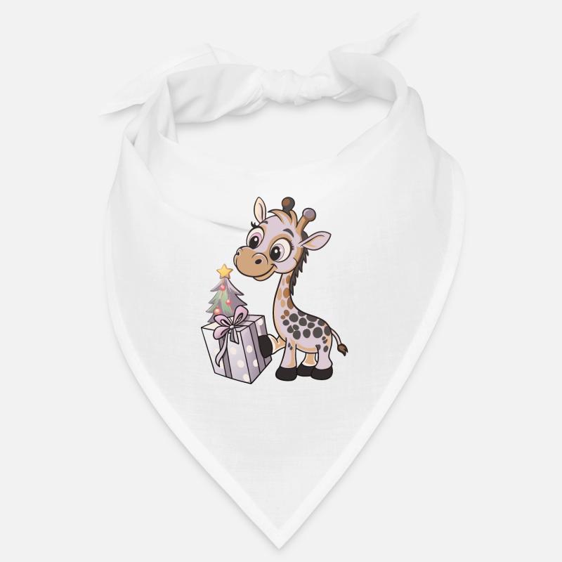 Niedliche Giraffe packt Geschenk aus Bandana