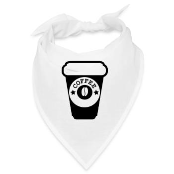 Kaffee - Bandana - Weiß - Vorne