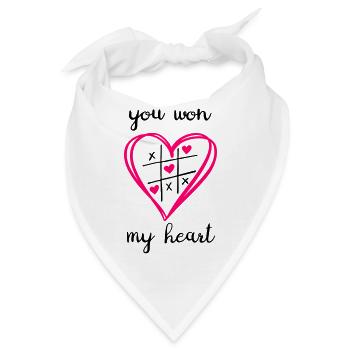 you won my heart - Bandana - Weiß - Vorne
