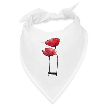 Mohnblumen Schaukel - Bandana - Weiß - Vorne