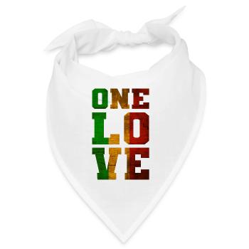 ONE LOVE Reggae Musik - Bandana - Weiß - Vorne