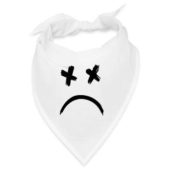 Sad Dead Smile Face - Bandana - Weiß - Vorne