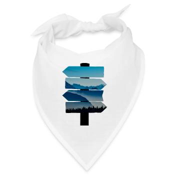 Berge Natur Wegweiser Wander - Bandana - Weiß - Vorne