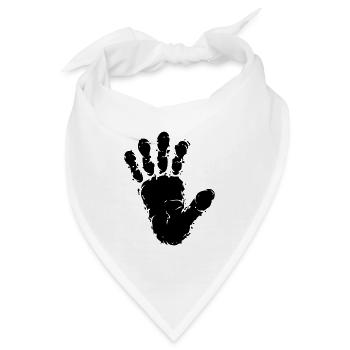 Affen Primaten Fährte Spur Handabdruck - Bandana - Weiß - Vorne