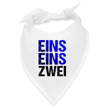 EINS EINS ZWEI Blaulicht Notruf - Bandana - Weiß - Vorne