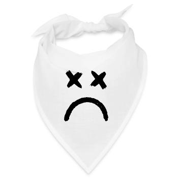 Smiley Crossed Eyed Sad Smiley - Bandana - Weiß - Vorne