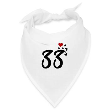33 Herzen 33. Geburtstag Jubiläum - Bandana - Weiß - Vorne