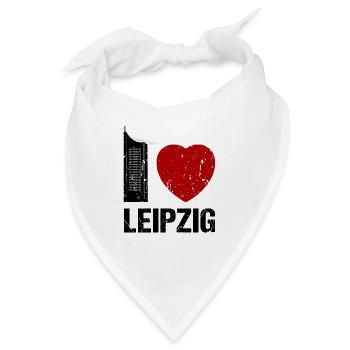 I love Leipzig Skyline Hochhaus Stadt Leipzig - Bandana - Weiß - Vorne