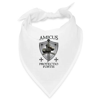 Kreuzfahrer + Amicus Protectio Fortis - Bandana - Weiß - Vorne
