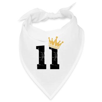 11 Krone 11. Geburtstag 11 Jahre - Bandana - Weiß - Vorne