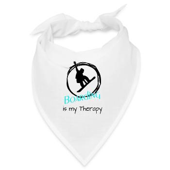 Boarding is my Therapy, Snowboard, Snowboarden - Bandana - Weiß - Vorne