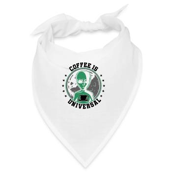 Alien Kaffee ist Universal Geschenk - Bandana - Weiß - Vorne