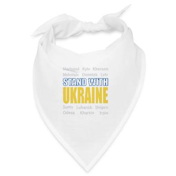 Stand with Ukraine Kyiv Lviv Mariupol No War Putin - Bandana - Weiß - Vorne