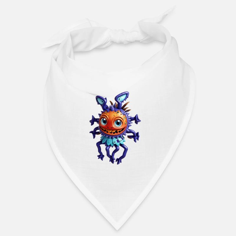 Lila Alien-Fliege - Bandana - Weiß