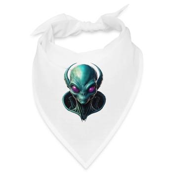 Alien Kopf mit Galaxy-Kragen - Bandana - Weiß - Vorne