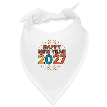 Neujahr 2027 Feuerwerksexplosion - Bandana - Weiß - Vorne