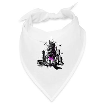 Science Fiction in der verwüsteten Stadt - Bandana - Weiß - Vorne