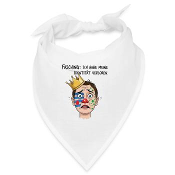 Fasching: Ich habe meine Identität verloren - Bandana - Weiß - Vorne