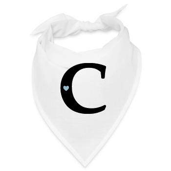 Buchstabe C Anfangsbuchstabe - Bandana - Weiß - Vorne